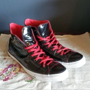 Black PVC high top Converse Sneakers